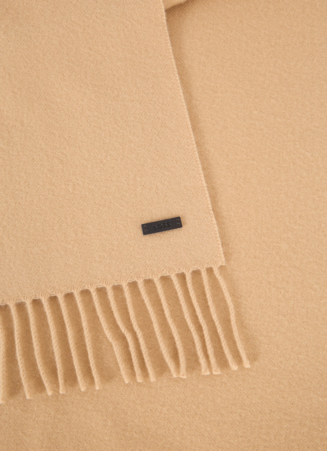 BOSS Sjaal van wol 165 x 30 cm - detail 2 camel