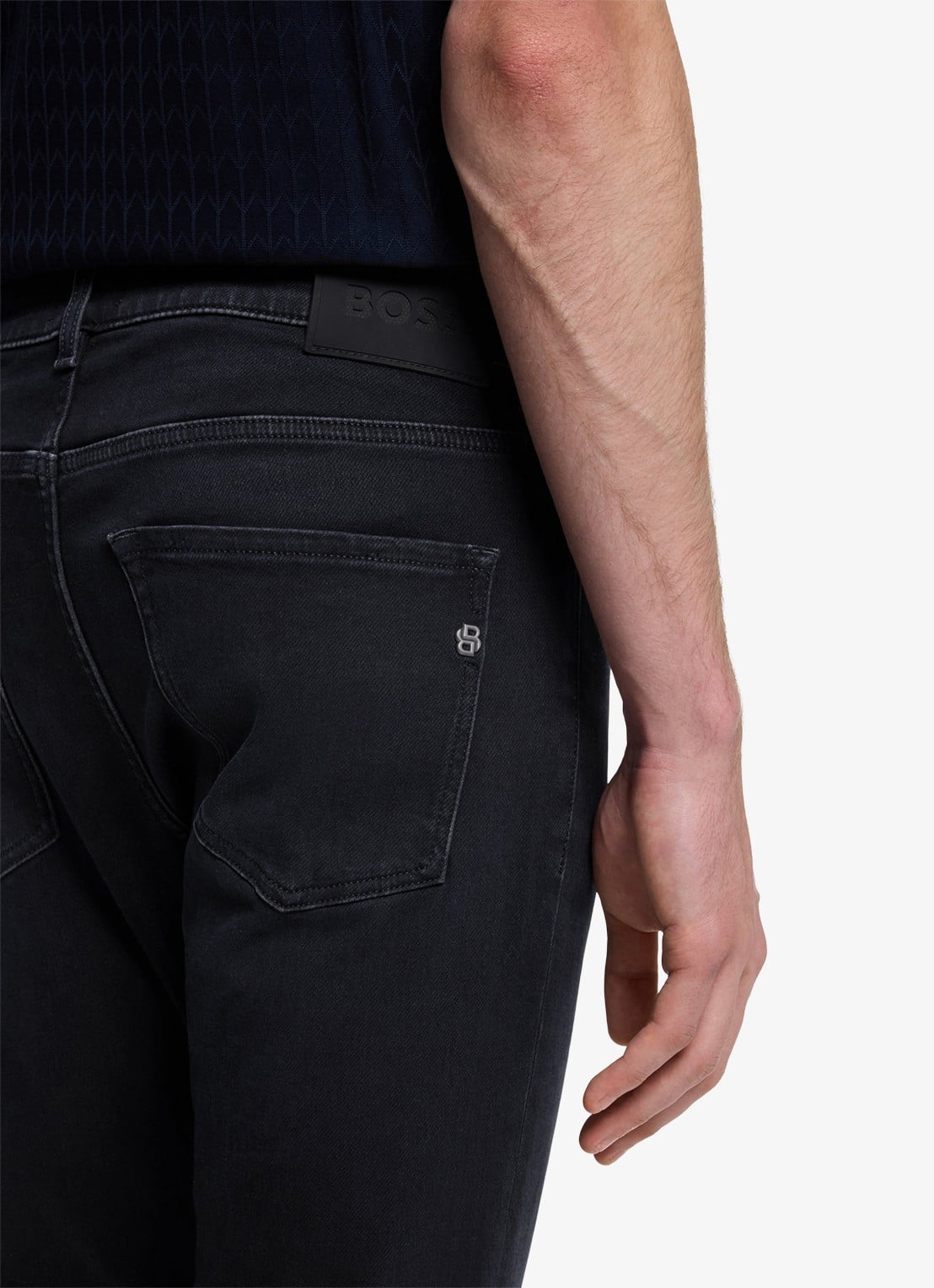 BOSS Skinny jeans met donkere wassing - detail 3 navy-411 / blauw