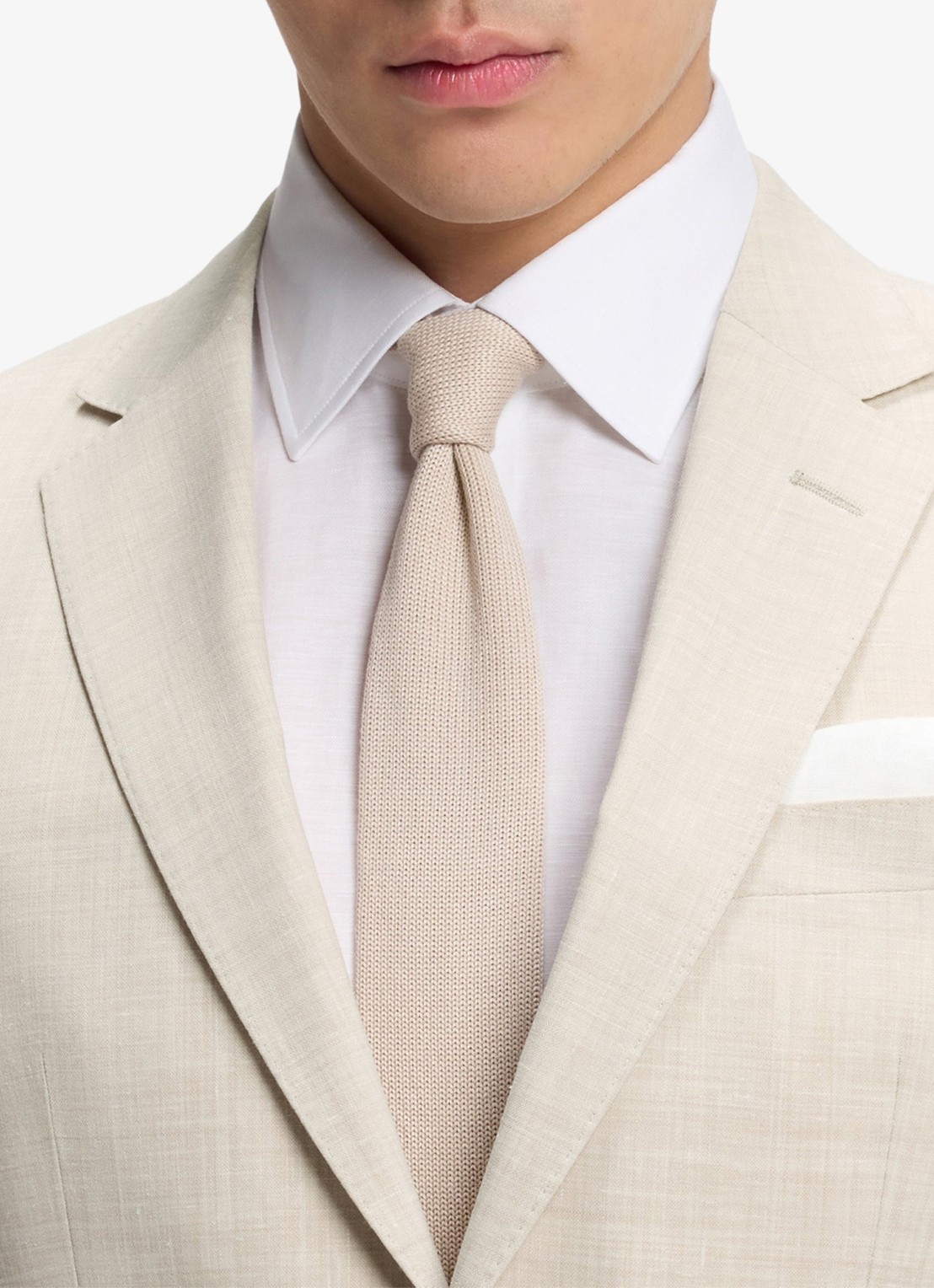 BOSS Slim fit 2-delig pak in wolblend - detail 2 open beige-286 / beige