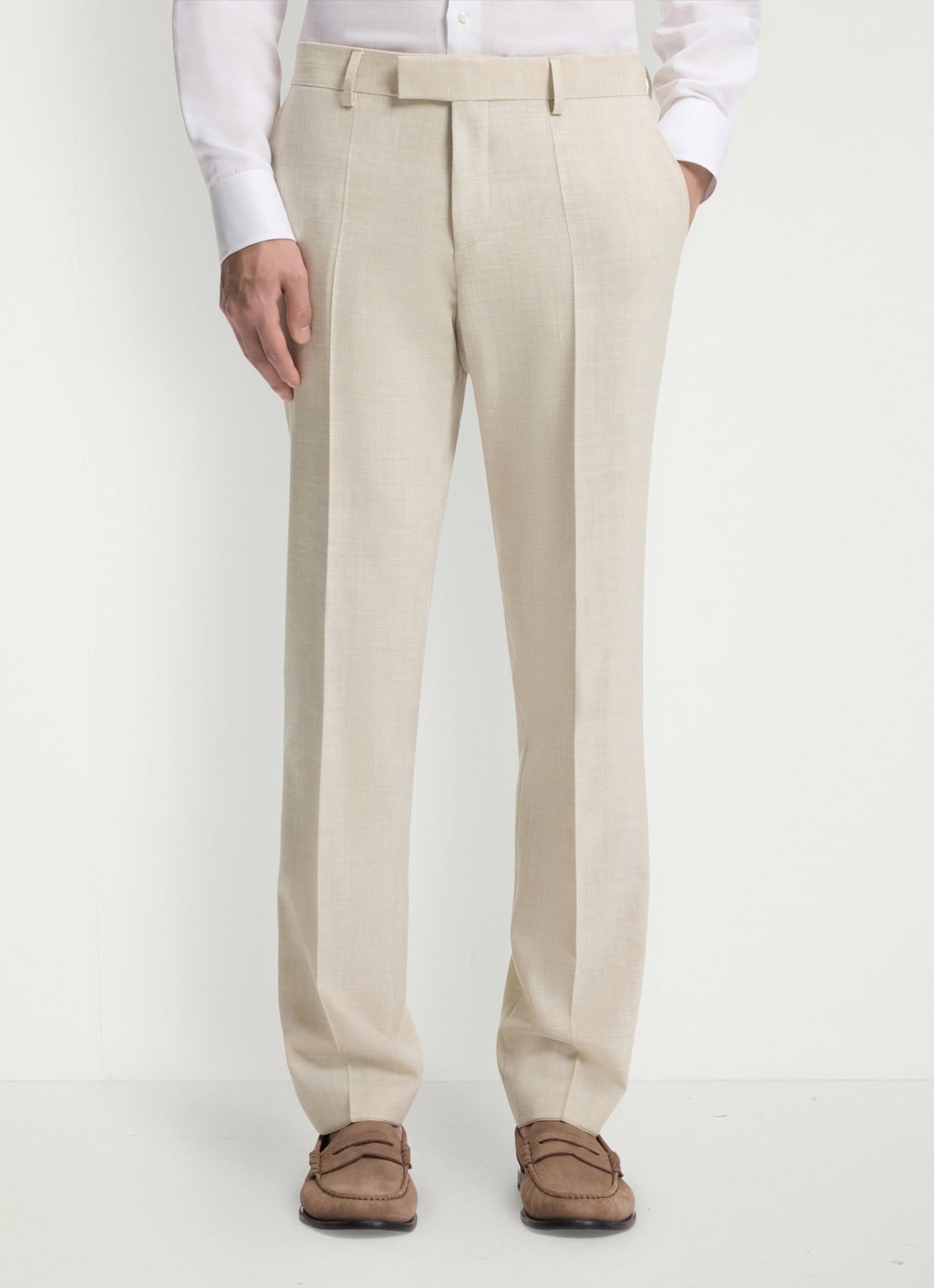 BOSS Slim fit 2-delig pak in wolblend - detail 4 open beige-286 / beige