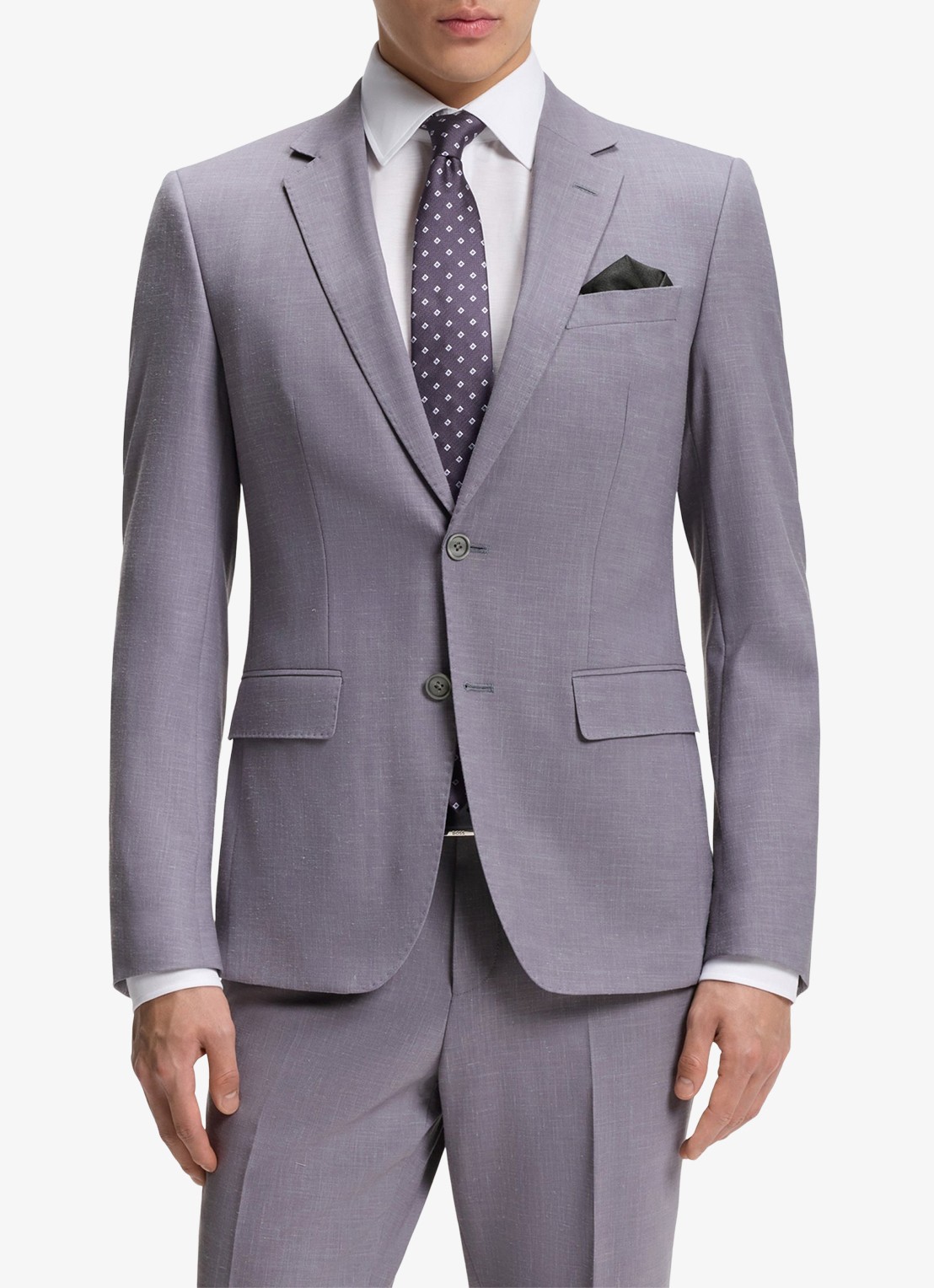 BOSS Slim fit 2-delig pak in wolblend - voorkant 3 medium purple-510 / paars