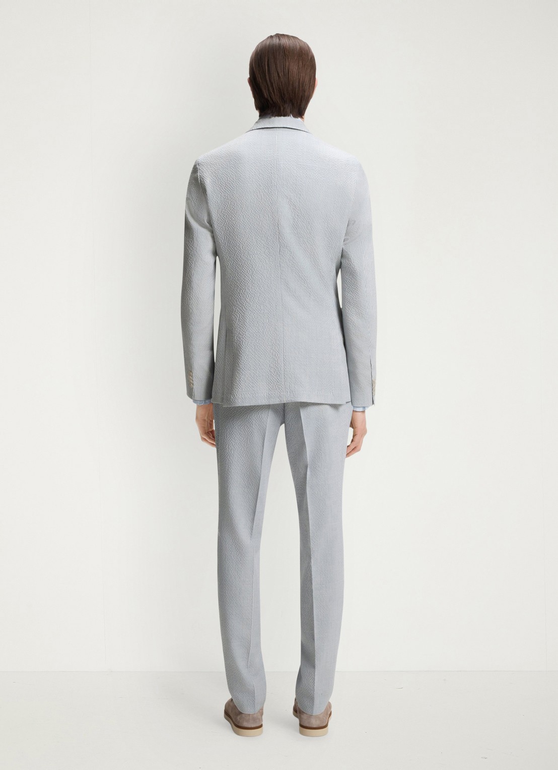 BOSS Slim fit 2-delig pak in wolblend - achterkant lichtblauw