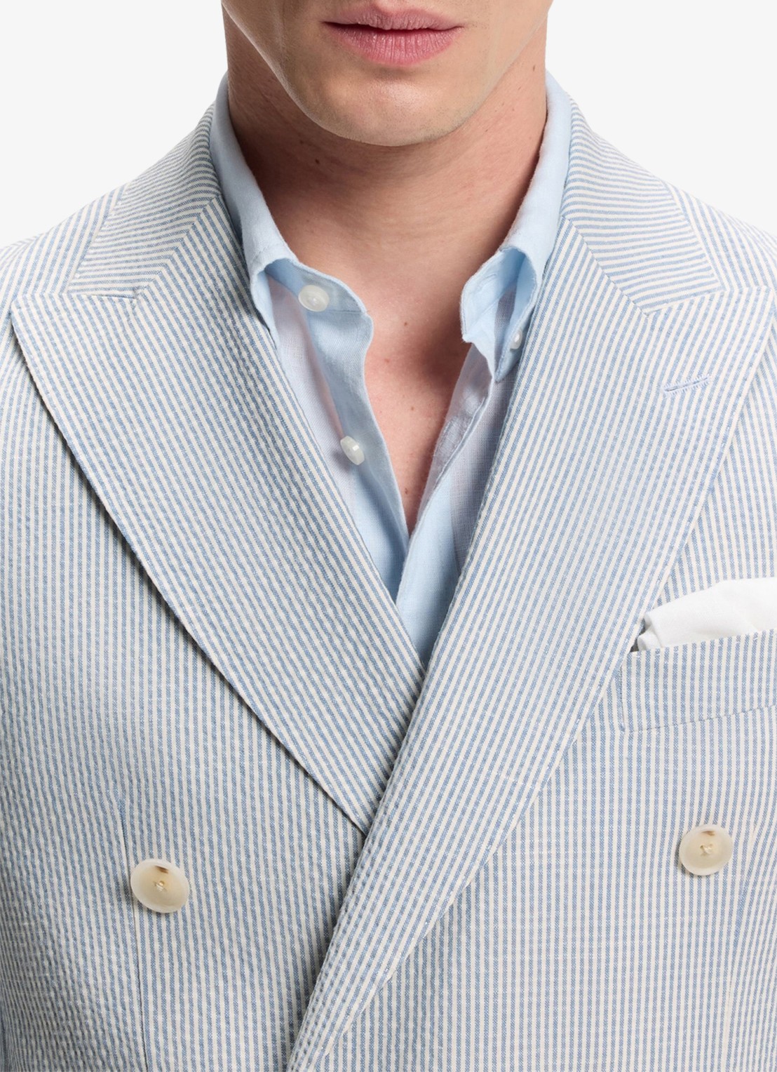 BOSS Slim fit 2-delig pak in wolblend - detail 5 lichtblauw
