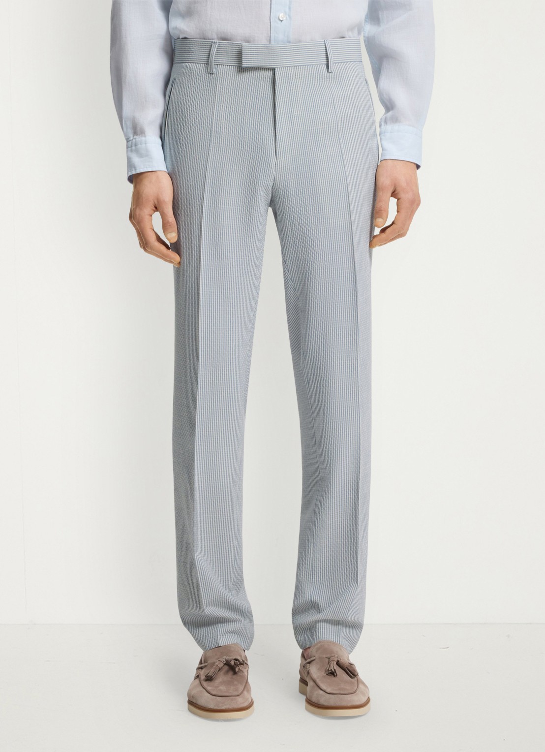 BOSS Slim fit 2-delig pak in wolblend - detail 7 lichtblauw