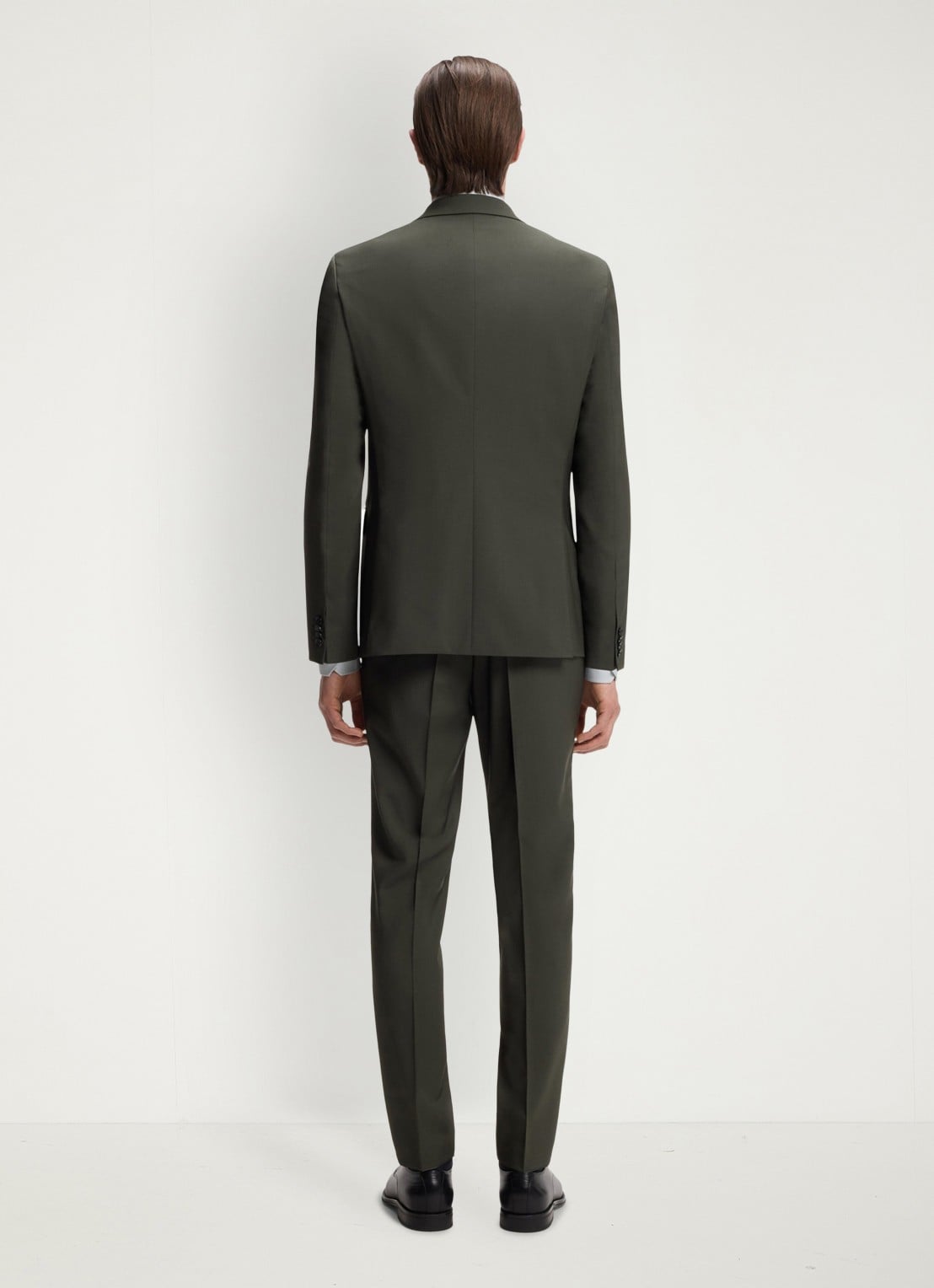 BOSS Slim fit 2-delig pak in wolblend - achterkant 8 donkergroen