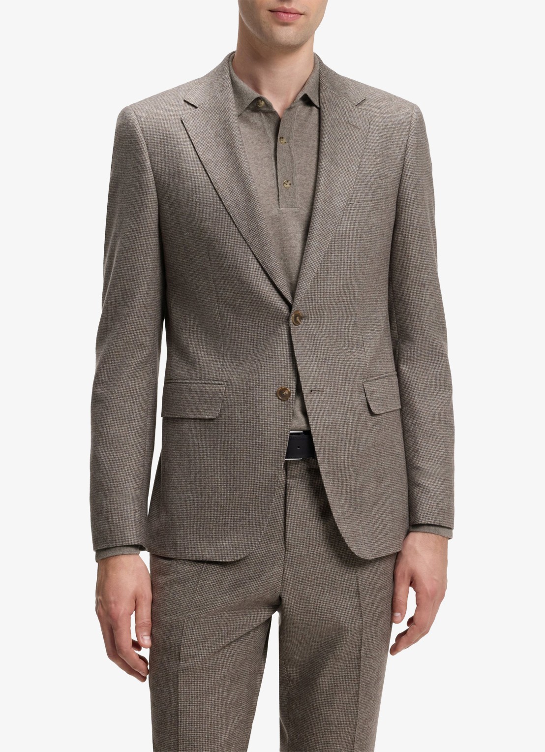 BOSS Slim fit 2-delig pak met klepzakken - detail dark brown-209 / bruin
