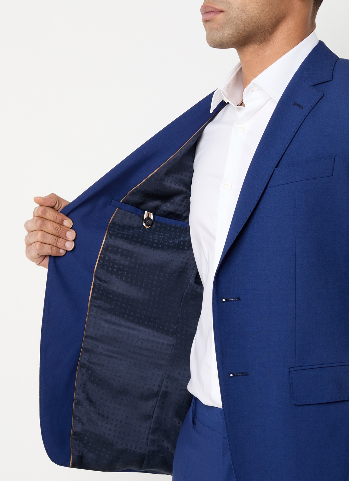 BOSS Slim fit 2-delig pak van scheerwol - detail 8 royalblauw