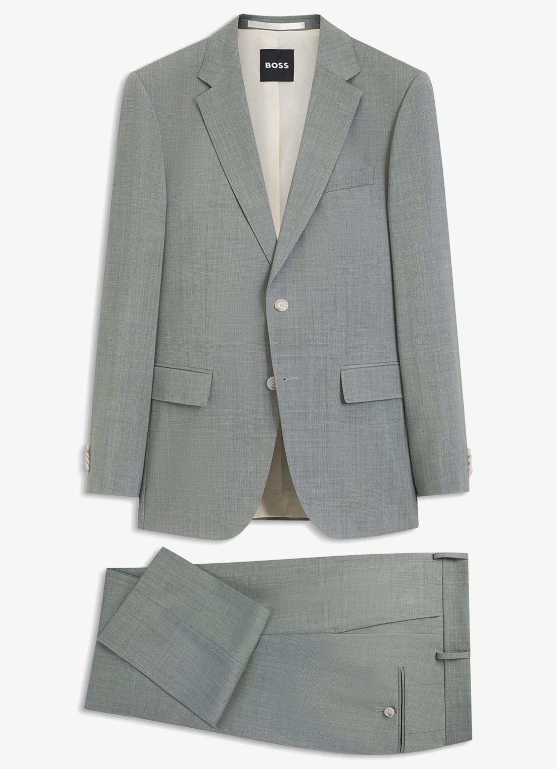 BOSS Slim fit 2-delig pak van wol - voorkant 2 dark beige-254 / beige