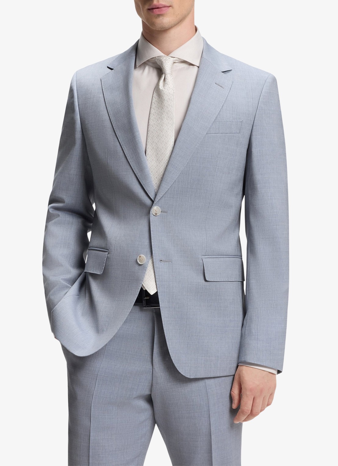 BOSS Slim fit 2-delig pak van wol - detail 3 light/pastel blue-450 / lichtblauw