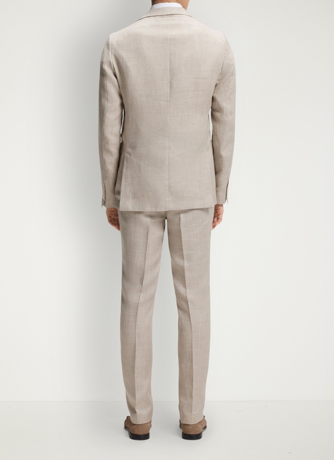 BOSS Slim-fit blazer in linnenblend met opgestikte zakken - achterkant grijs