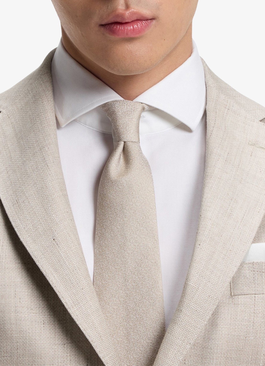 BOSS Slim-fit blazer in linnenblend met opgestikte zakken - detail 3 grijs