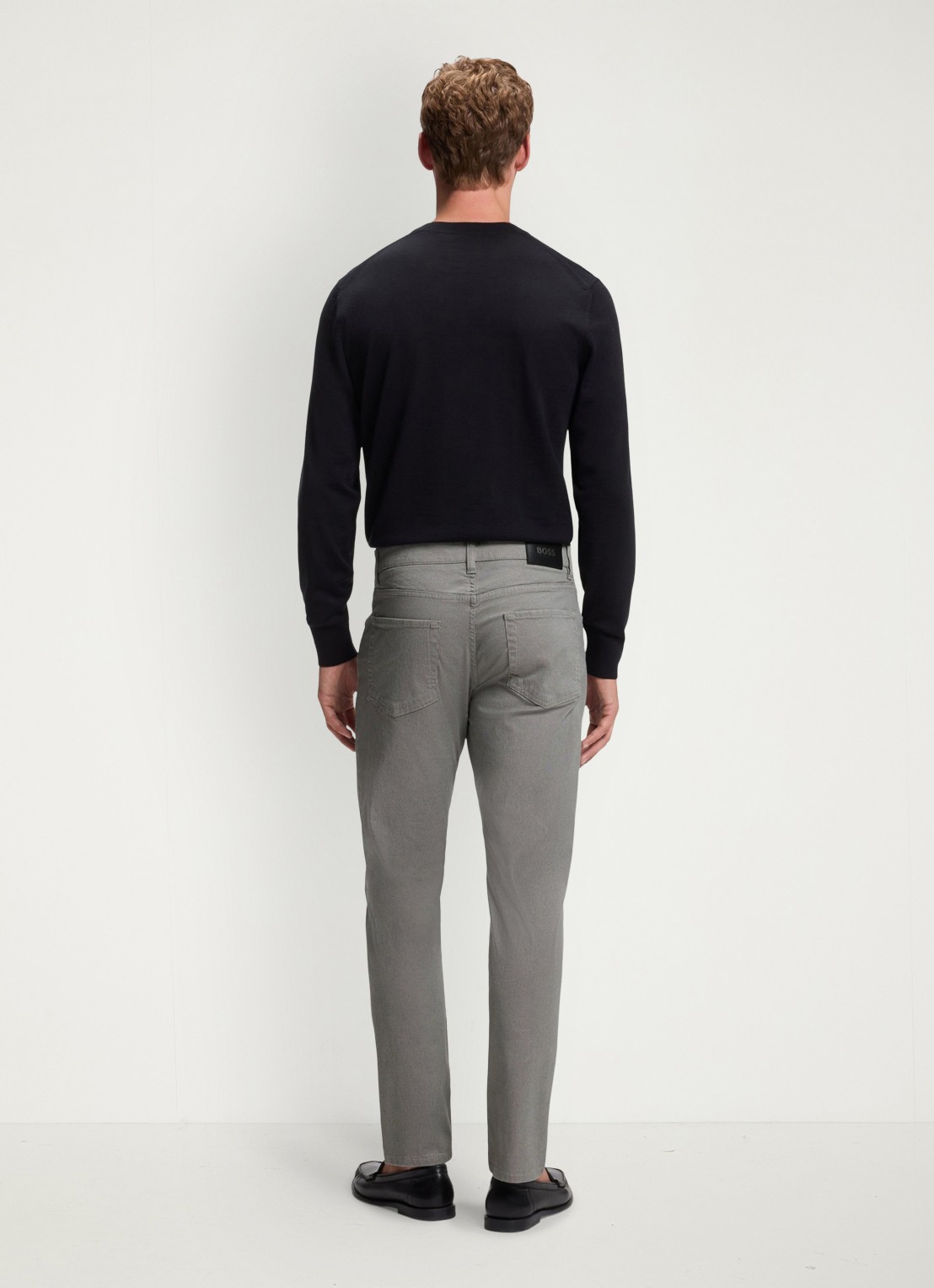 BOSS Slim fit broek met steekzakken - achterkant 4 zwart