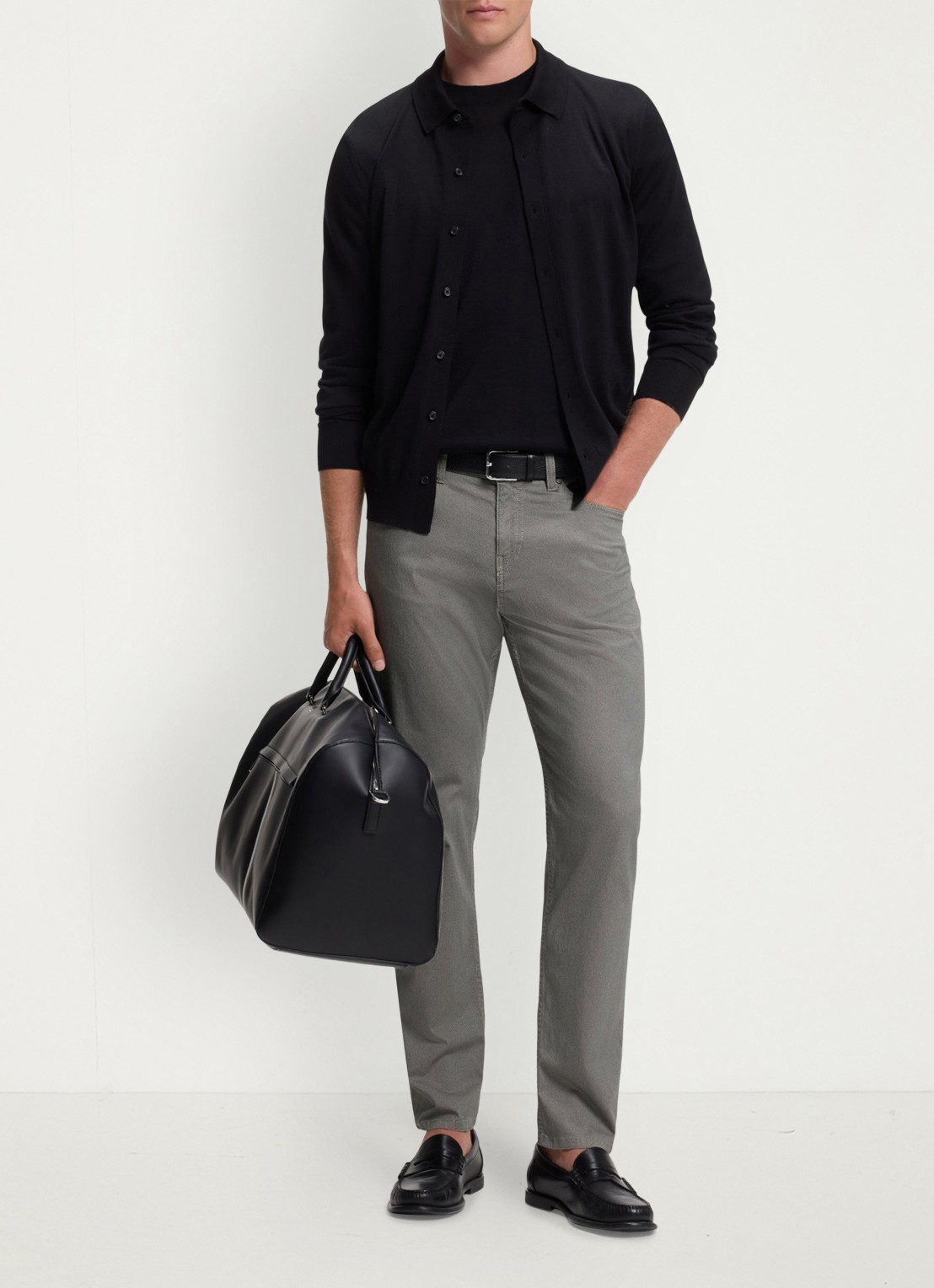 BOSS Slim fit broek met steekzakken - voorkant 6 zwart