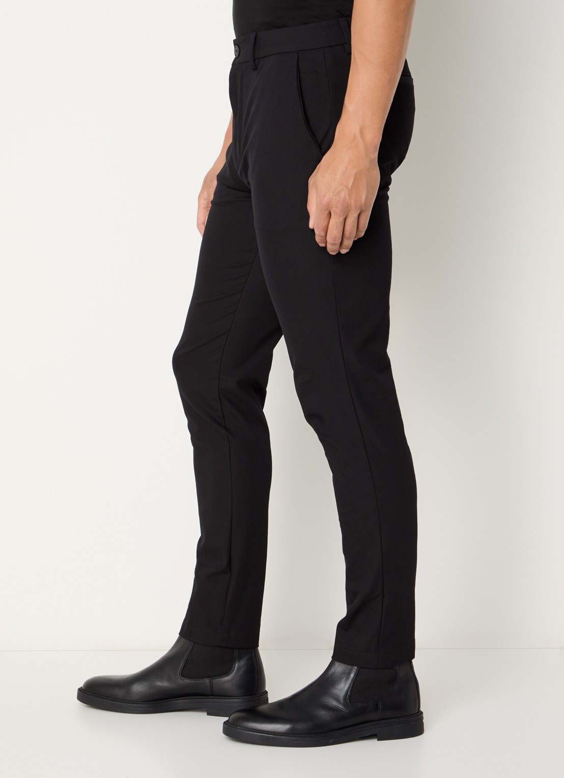 BOSS Slim-fit broek van een katoenmix met stretch - detail 5 black-001 / zwart