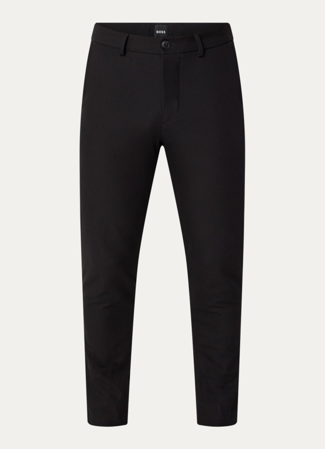 BOSS Slim-fit broek van een katoenmix met stretch - voorkant 2 black-001 / zwart