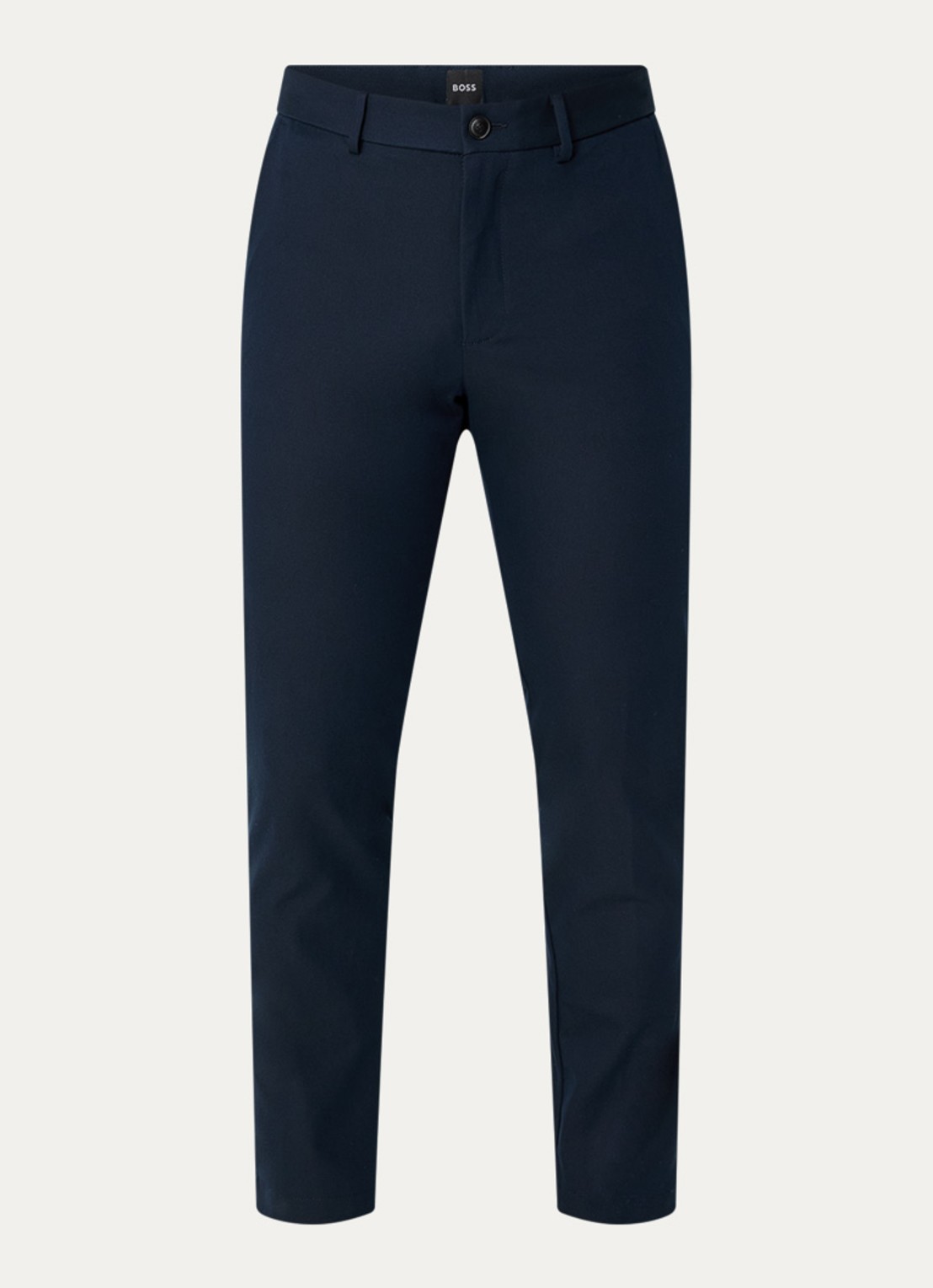 BOSS Slim-fit broek van een katoenmix met stretch - voorkant 2 dark blue-404 / blauw