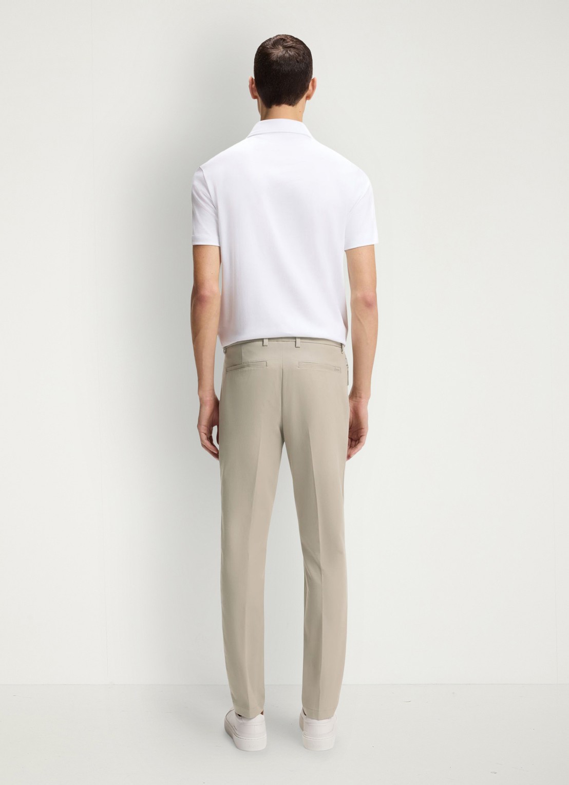 BOSS Slim-fit broek van een katoenmix met stretch - achterkant 5 open beige-294 / beige