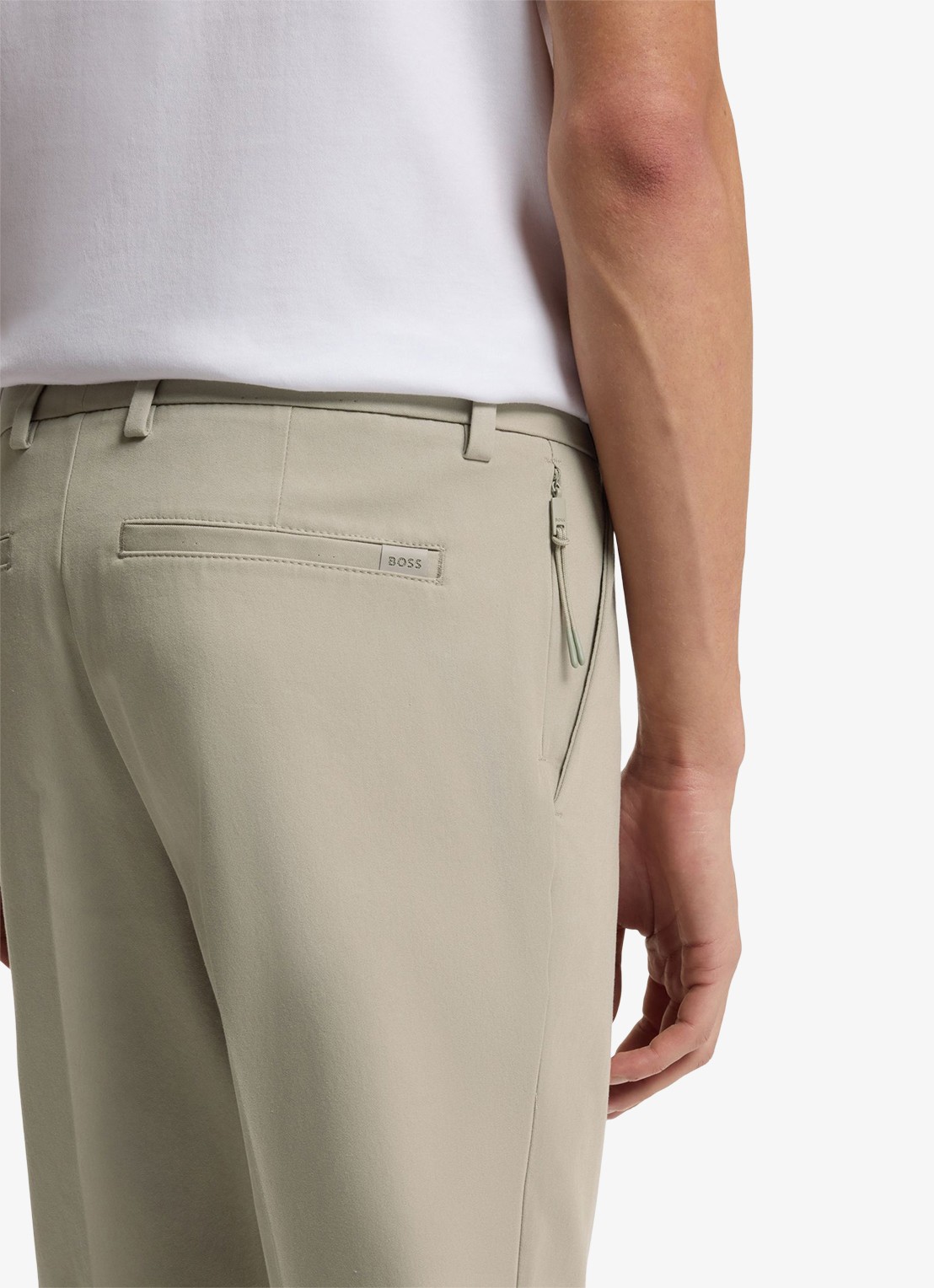 BOSS Slim-fit broek van een katoenmix met stretch - detail 2 open beige-294 / beige