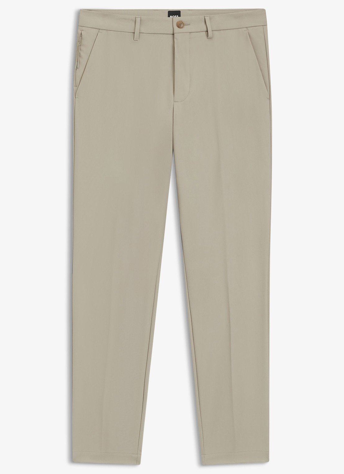 BOSS Slim-fit broek van een katoenmix met stretch - voorkant 3 open beige-294 / beige