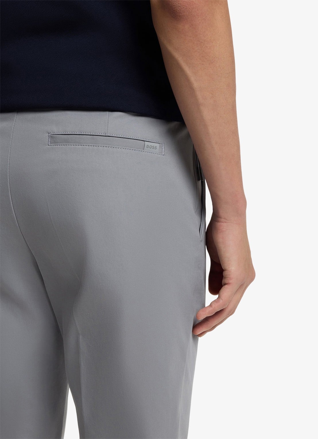 BOSS Slim-fit broek van een katoenmix met stretch - detail 5 silver-047 / zilver