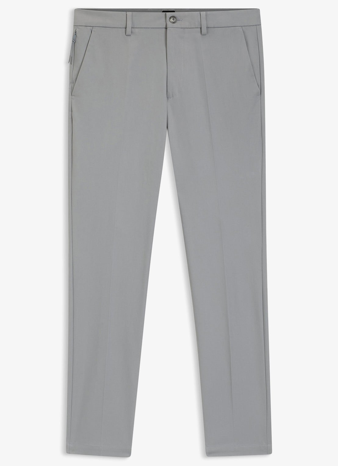 BOSS Slim-fit broek van een katoenmix met stretch - voorkant silver-047 / zilver