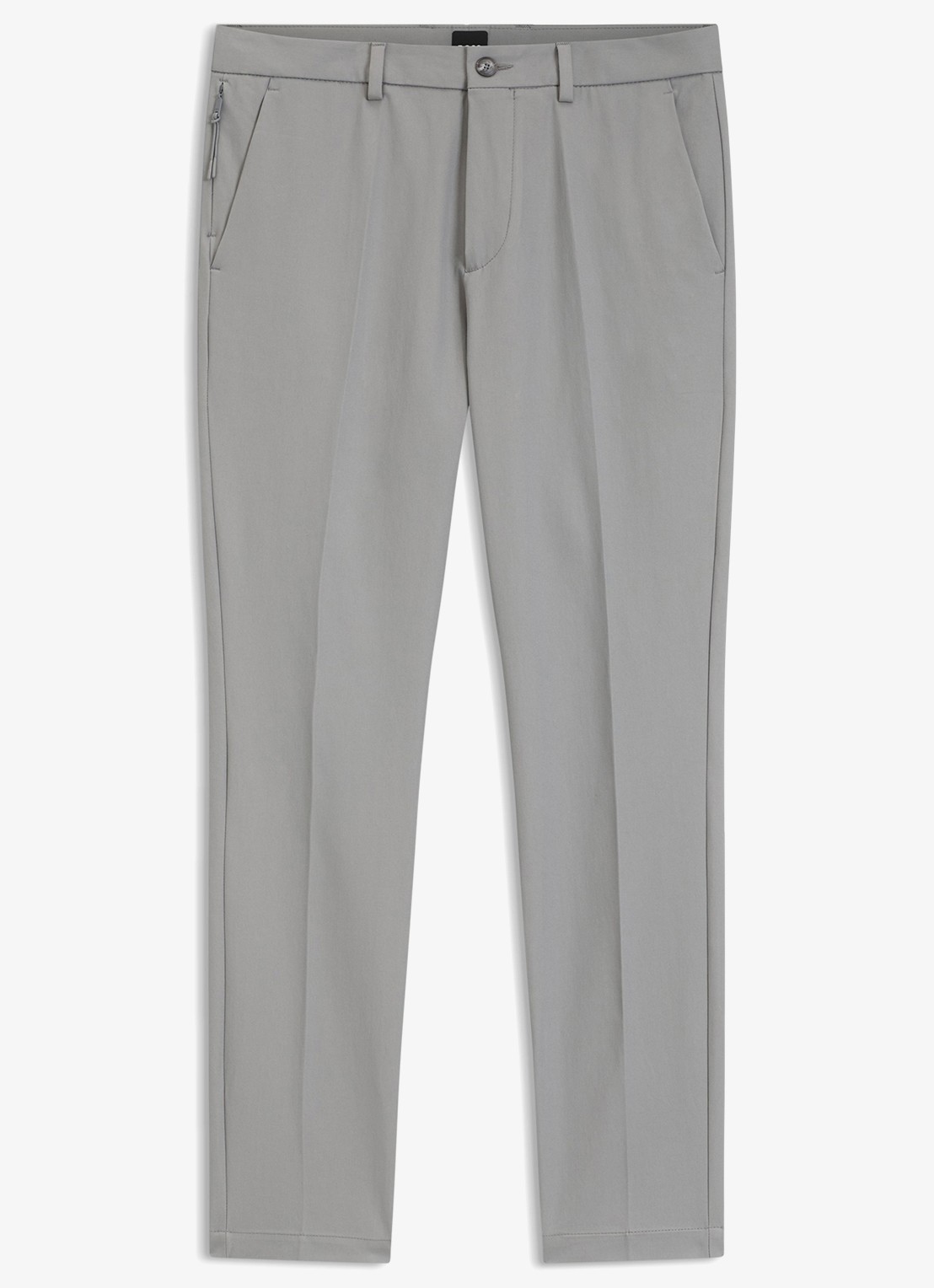 BOSS Slim-fit broek van een katoenmix met stretch - voorkant 4 open grey-079 / grijs
