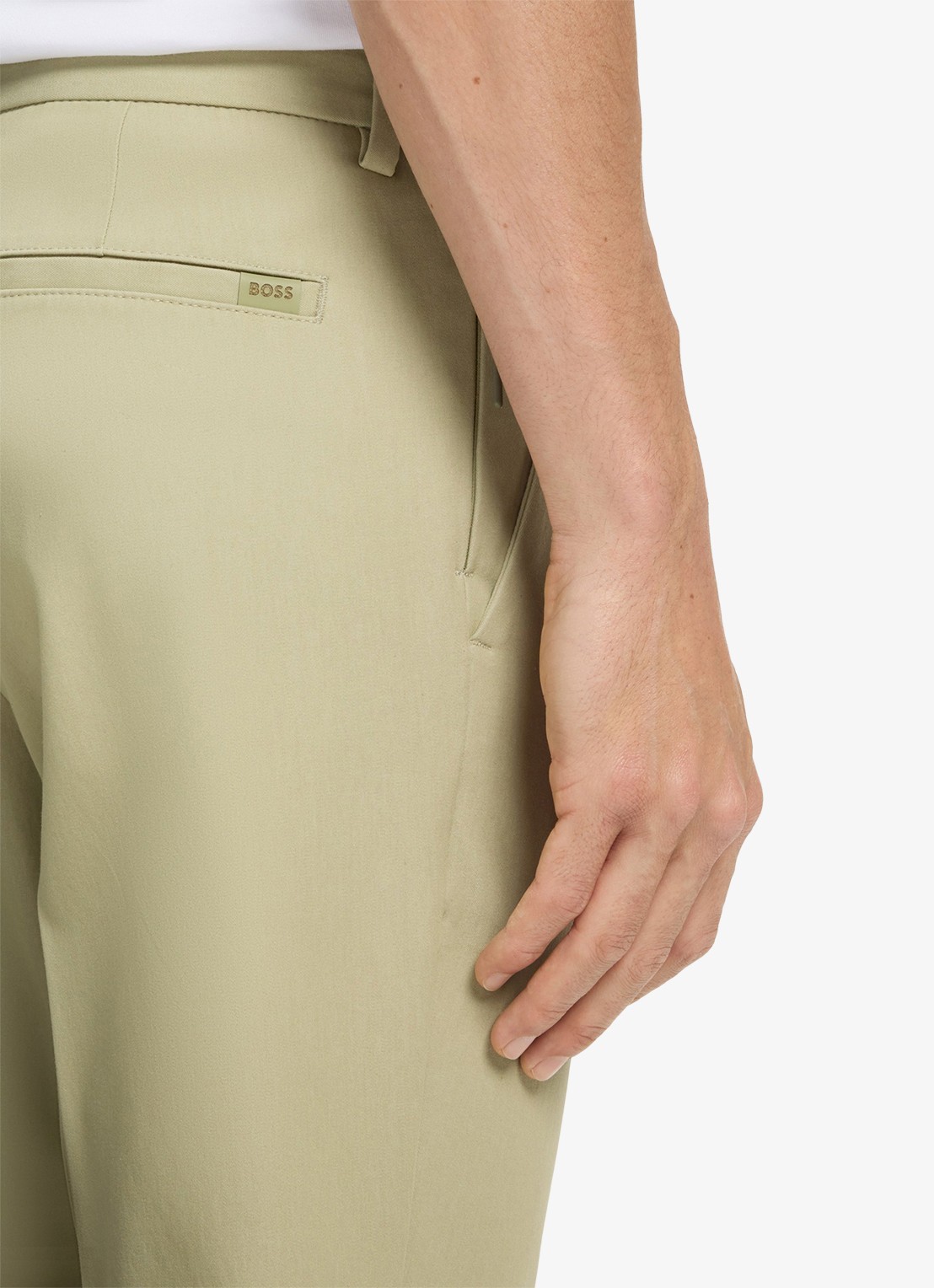 BOSS Slim-fit broek van een katoenmix met stretch - detail 5 dark beige-254 / beige