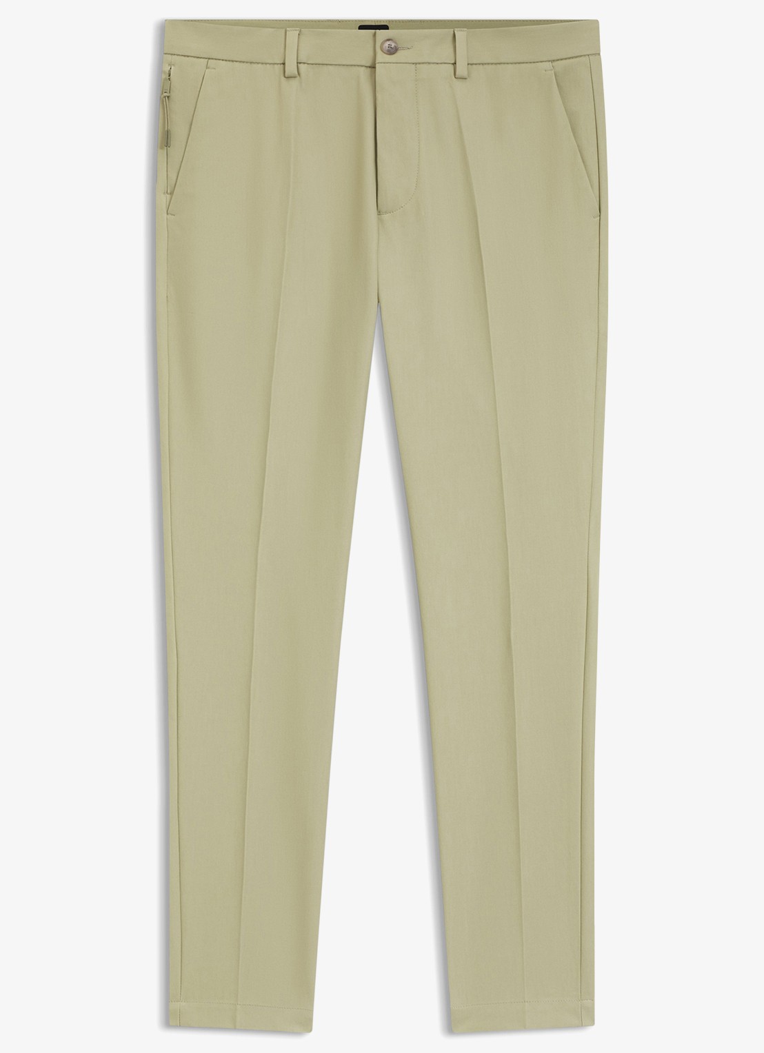BOSS Slim-fit broek van een katoenmix met stretch - voorkant dark beige-254 / beige