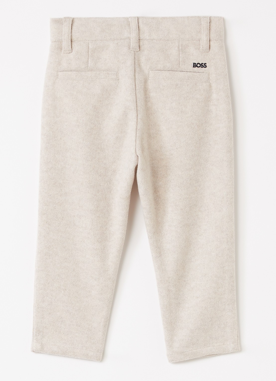 BOSS Slim fit broek van flanel - voorkant 2 beige