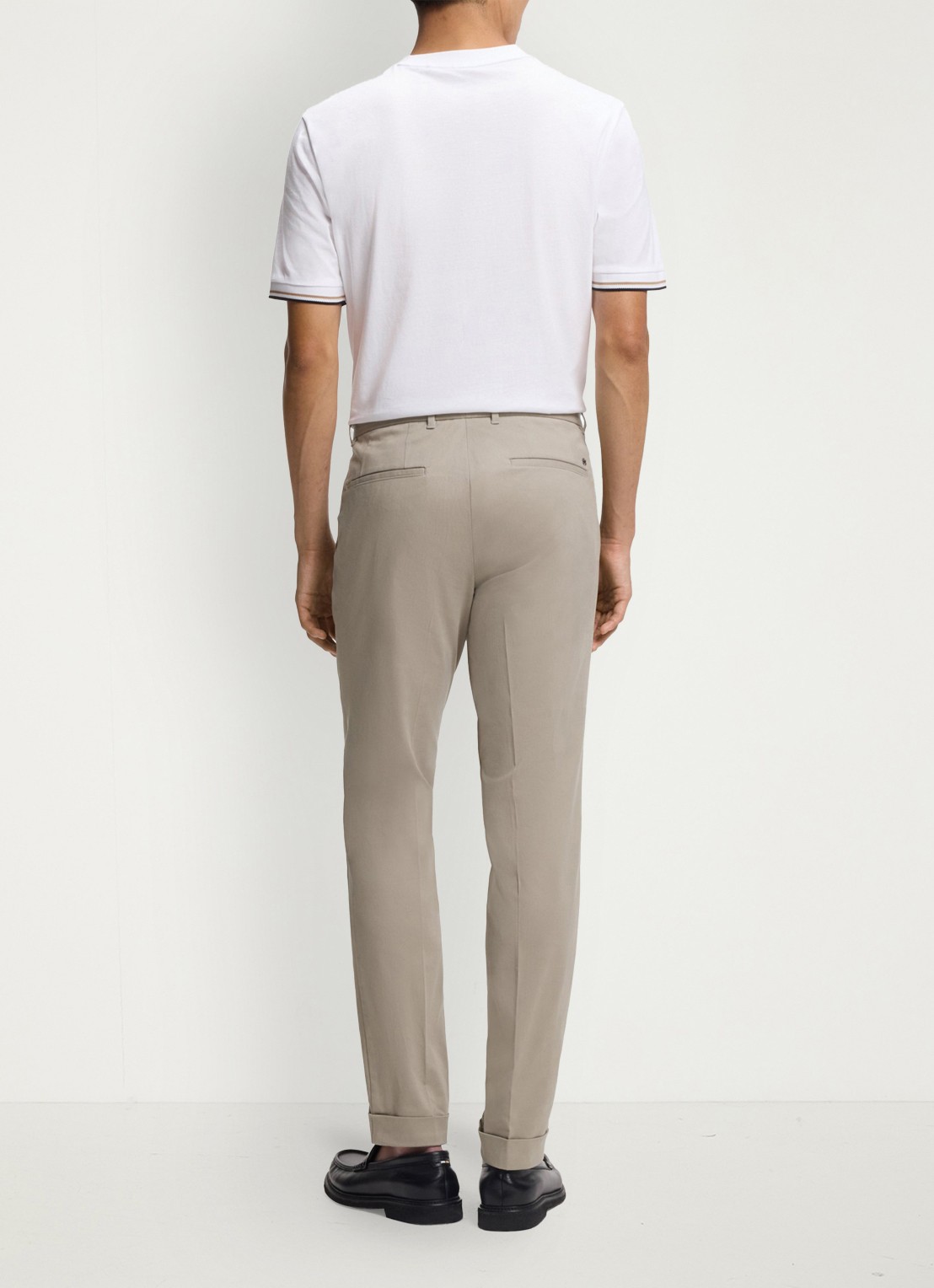 BOSS Slim-fit broek van wasbaar stretchkatoen - detail 3 beige