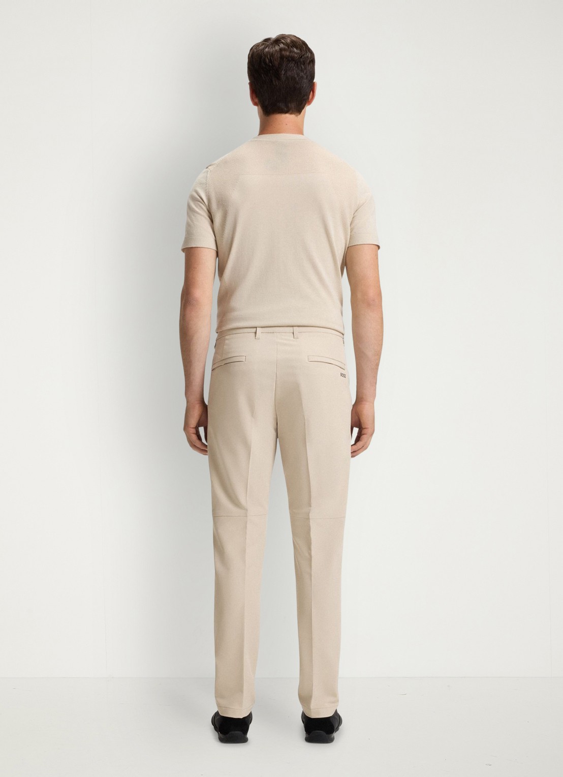 BOSS Slim-fit broek van waterafstotend stretchmateriaal - achterkant 5 medium beige-269 / beige