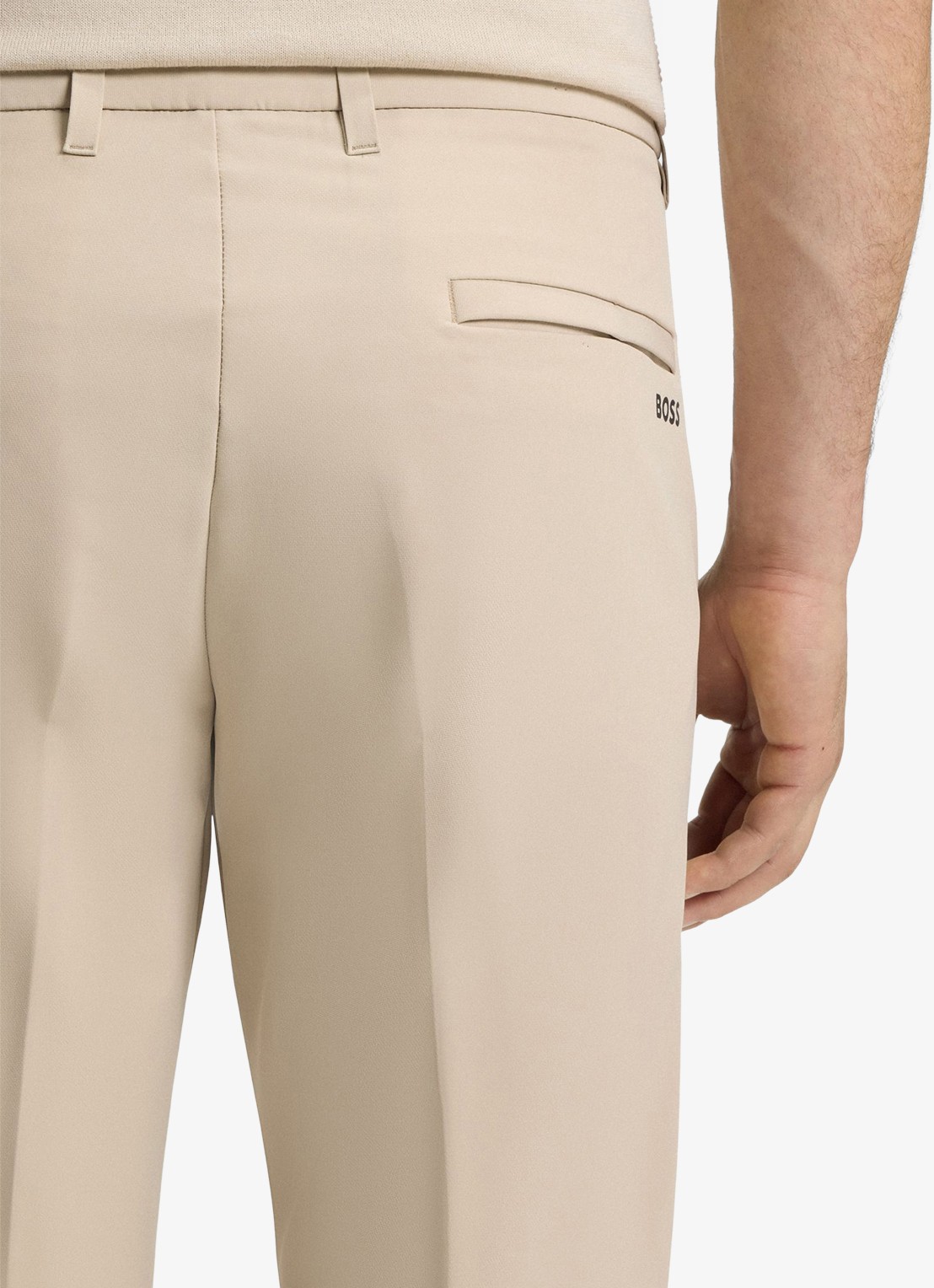 BOSS Slim-fit broek van waterafstotend stretchmateriaal - detail 4 medium beige-269 / beige