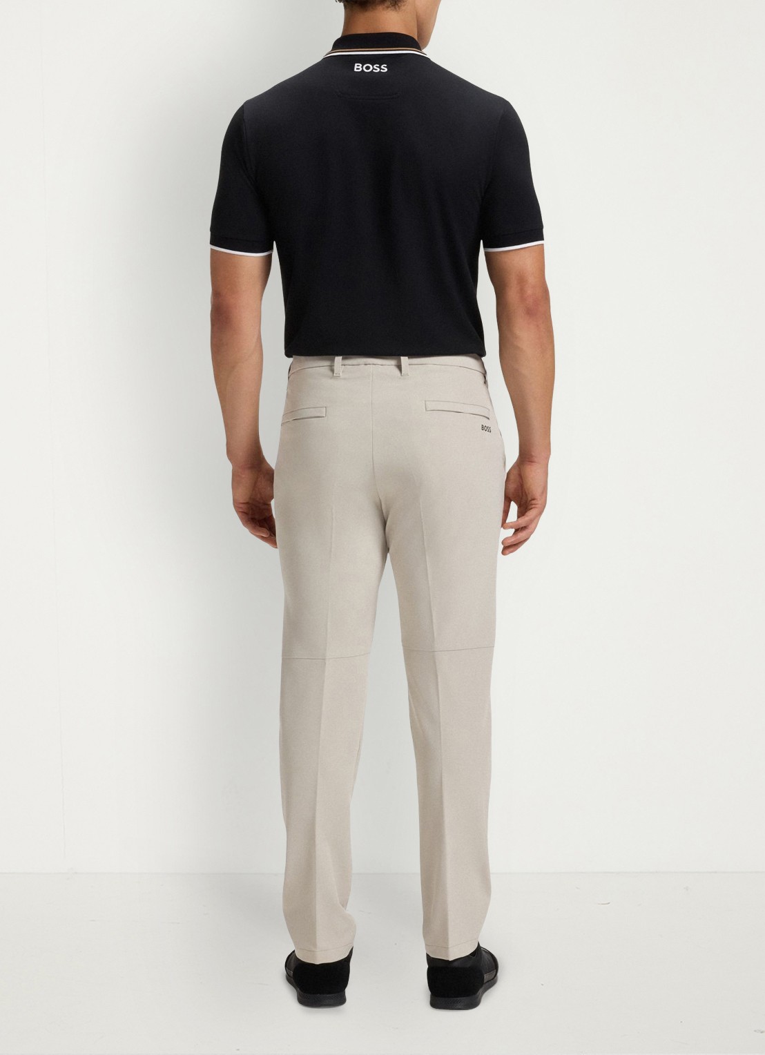BOSS Slim-fit broek van waterafstotend stretchmateriaal - achterkant 5 light beige-271 / beige