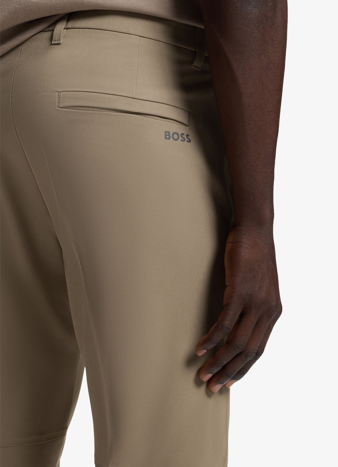 BOSS Slim-fit broek van waterafstotend stretchmateriaal - detail 4 light /pastel green-334 / groen