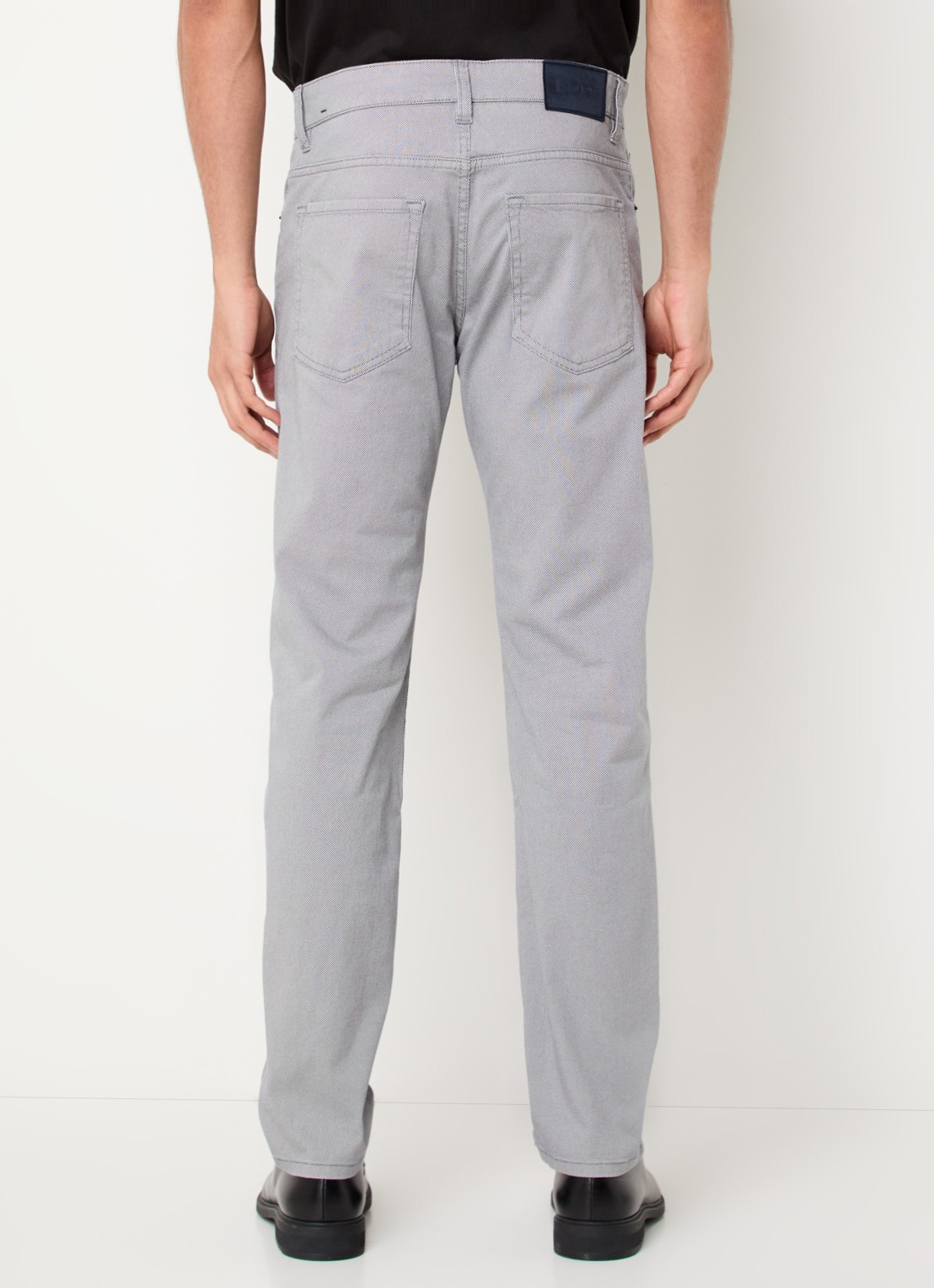 BOSS Slim fit chino met microdessin - achterkant 5 lichtgrijs