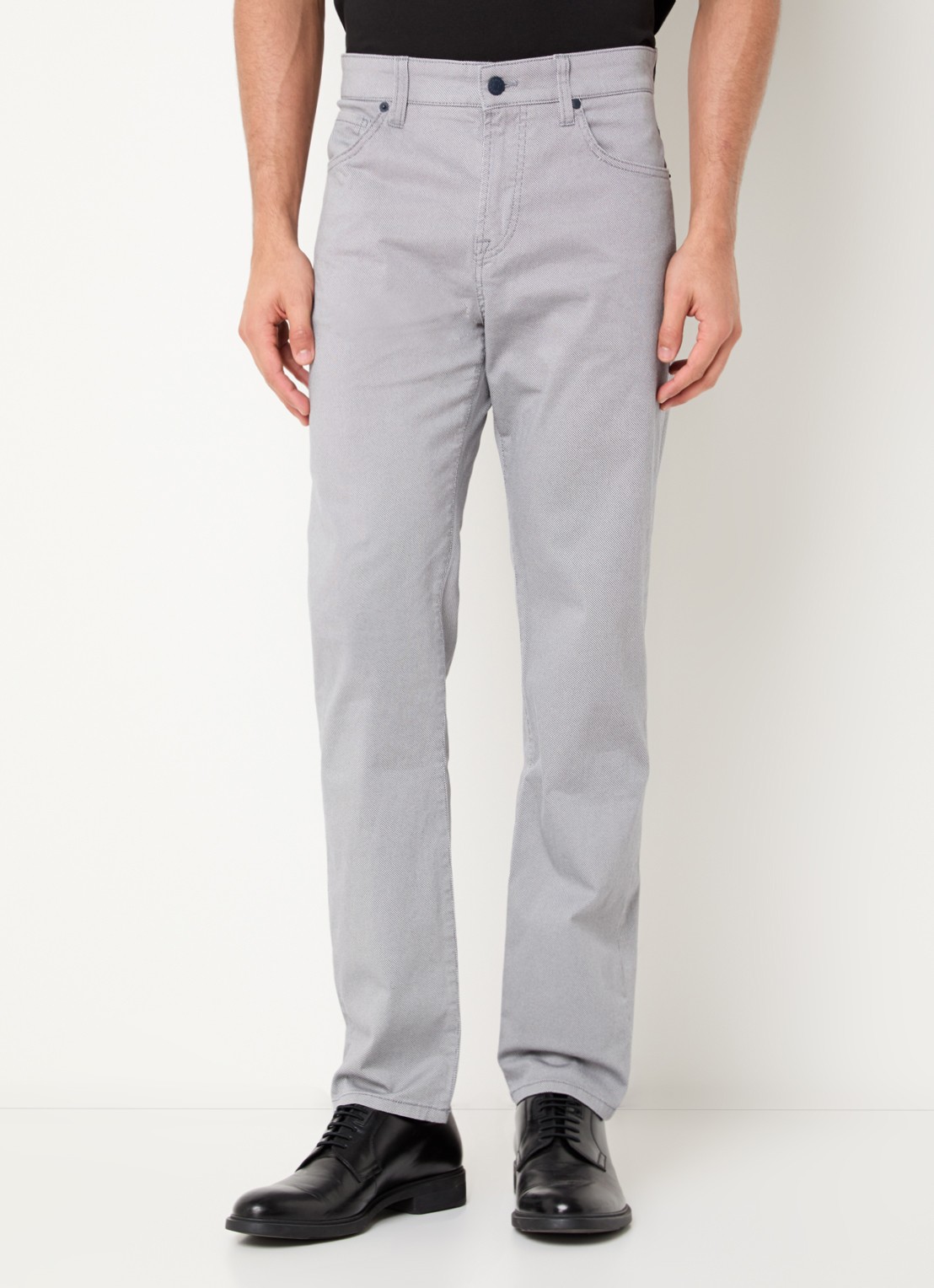 BOSS Slim fit chino met microdessin - detail lichtgrijs