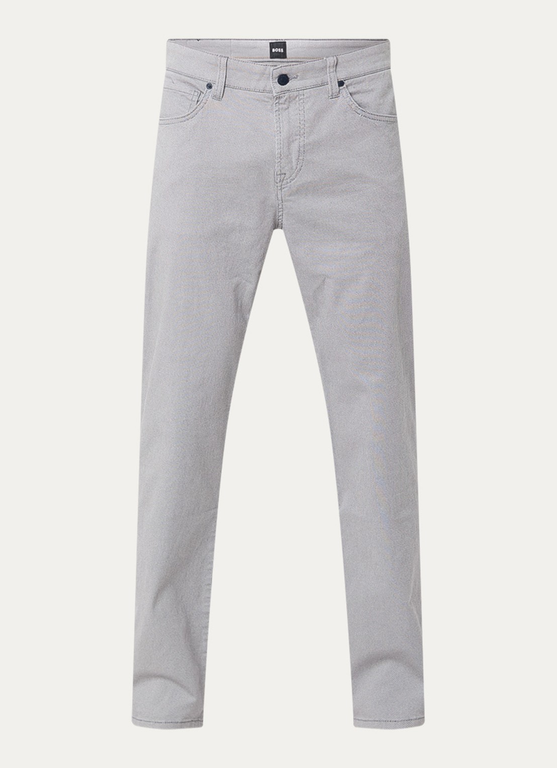 BOSS Slim fit chino met microdessin - voorkant 3 lichtgrijs