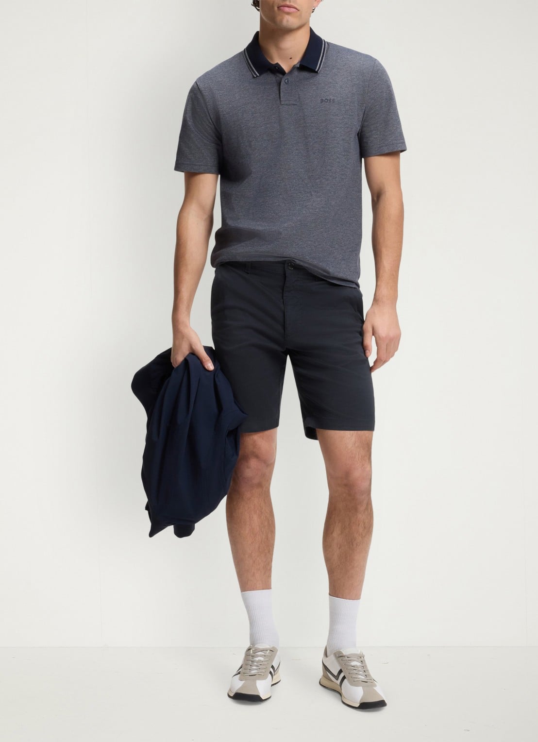 BOSS Slim fit chino met steekzakken - voorkant 6 dark blue-403 / blauw