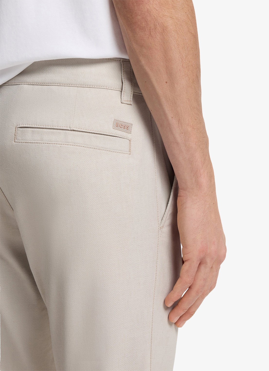 BOSS Slim fit chino met steekzakken - detail 3 beige
