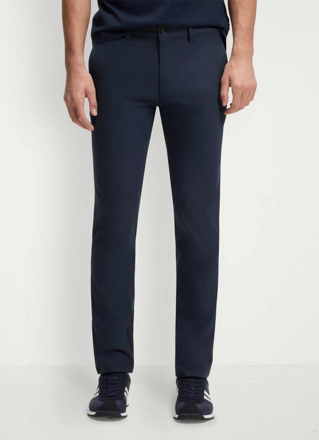 BOSS Slim fit chino met steekzakken - detail 4 donkerblauw