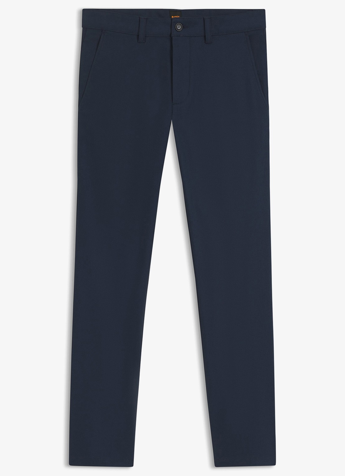 BOSS Slim fit chino met steekzakken - voorkant 2 donkerblauw
