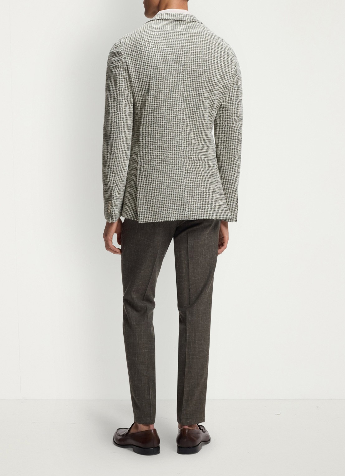 BOSS Slim fit colbert in katoenblend - achterkant 3 lichtgroen