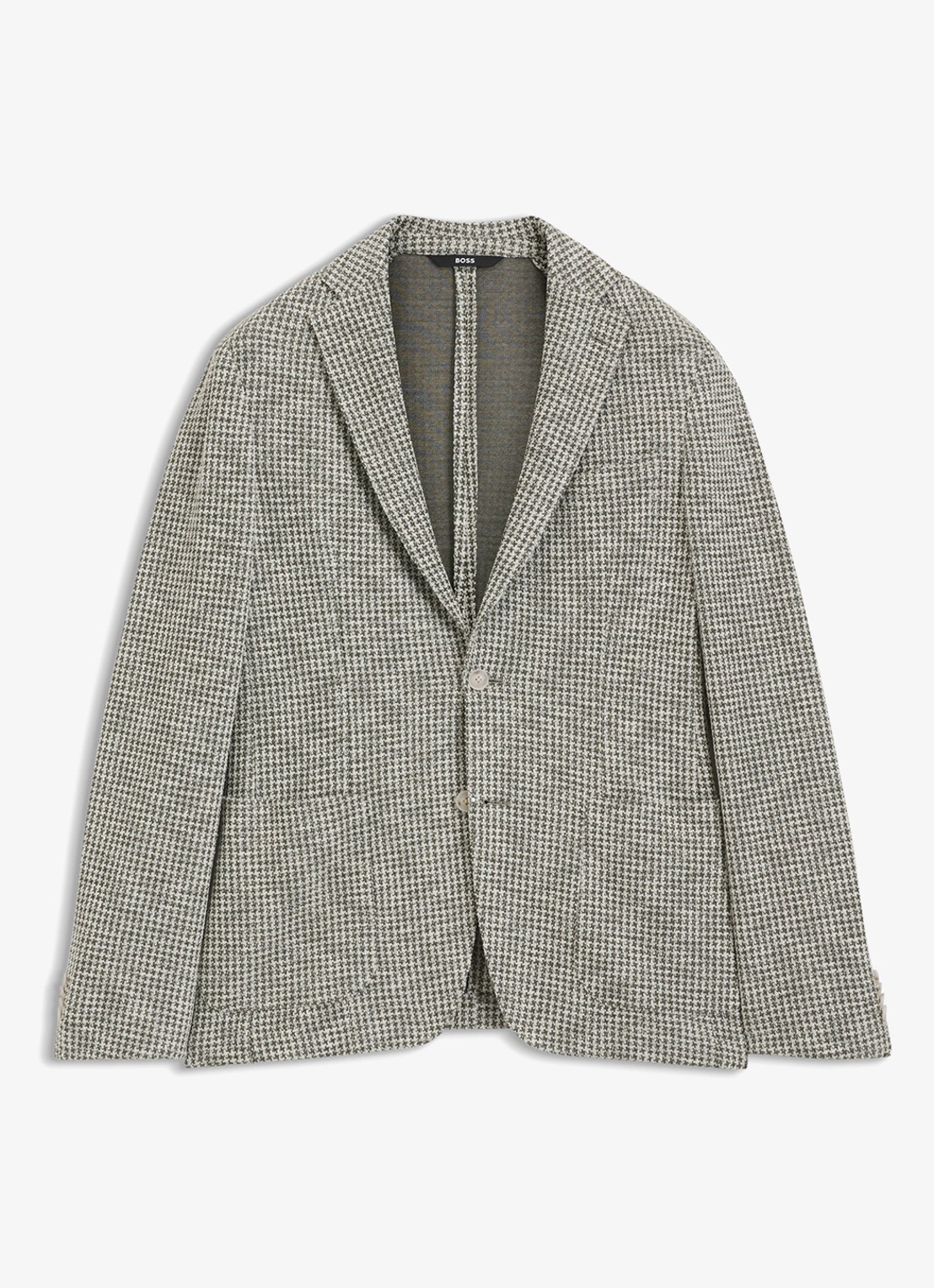 BOSS Slim fit colbert in katoenblend - voorkant 4 lichtgroen