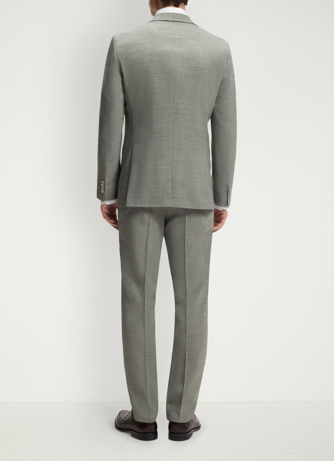 BOSS Slim fit colbert in wolblend met klepzakken - achterkant 4 grijs