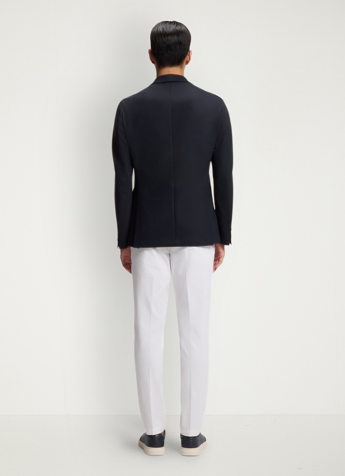 BOSS Slim fit colbert in wolblend - achterkant blauw