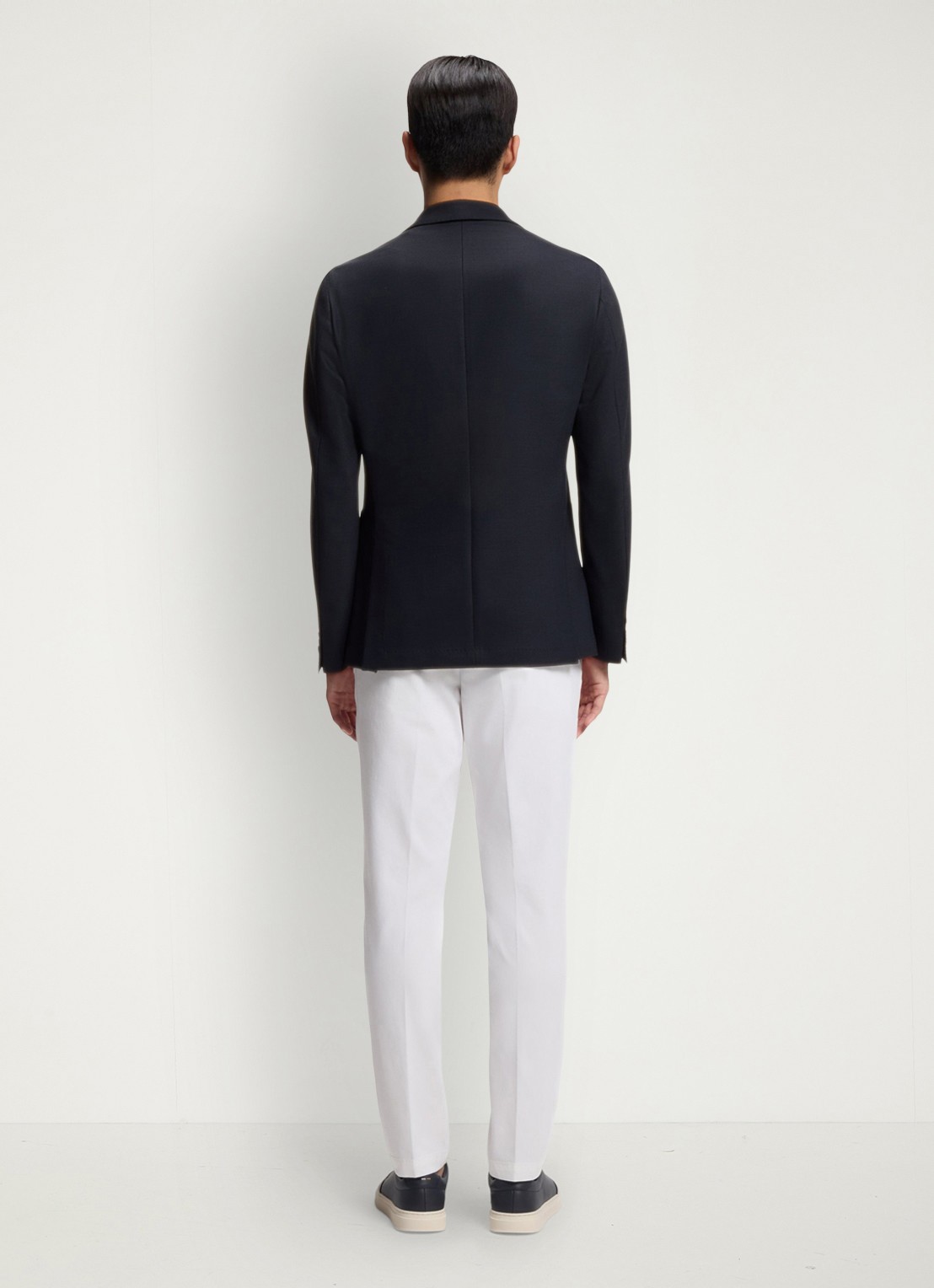 BOSS Slim fit colbert in wolblend - achterkant 6 blauw