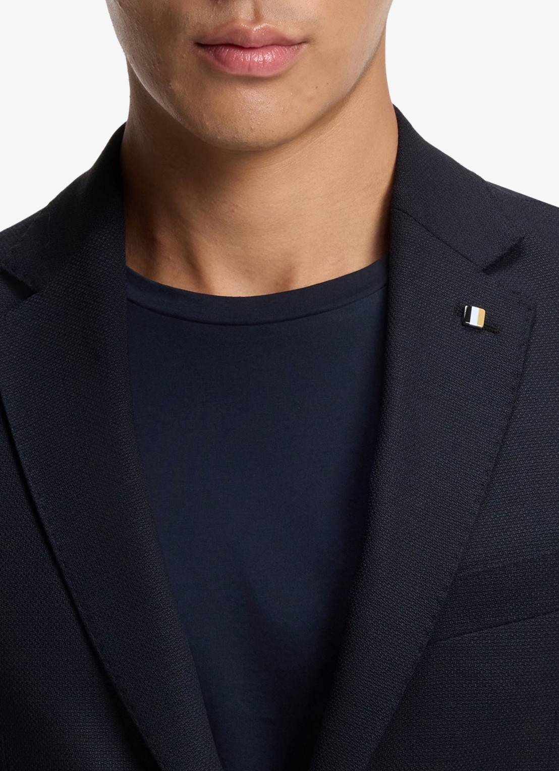 BOSS Slim fit colbert in wolblend - detail 5 blauw