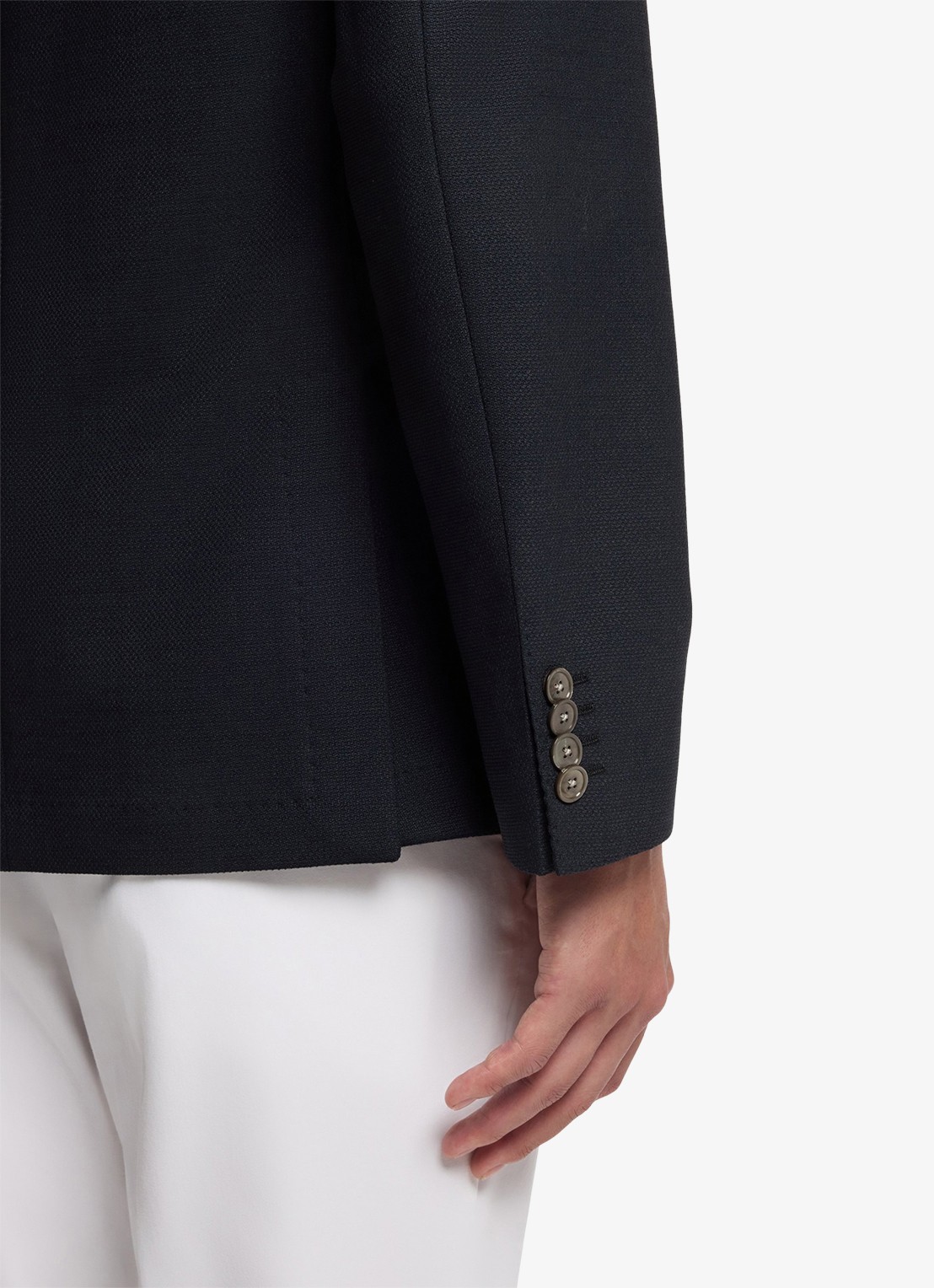 BOSS Slim fit colbert in wolblend - detail 6 blauw