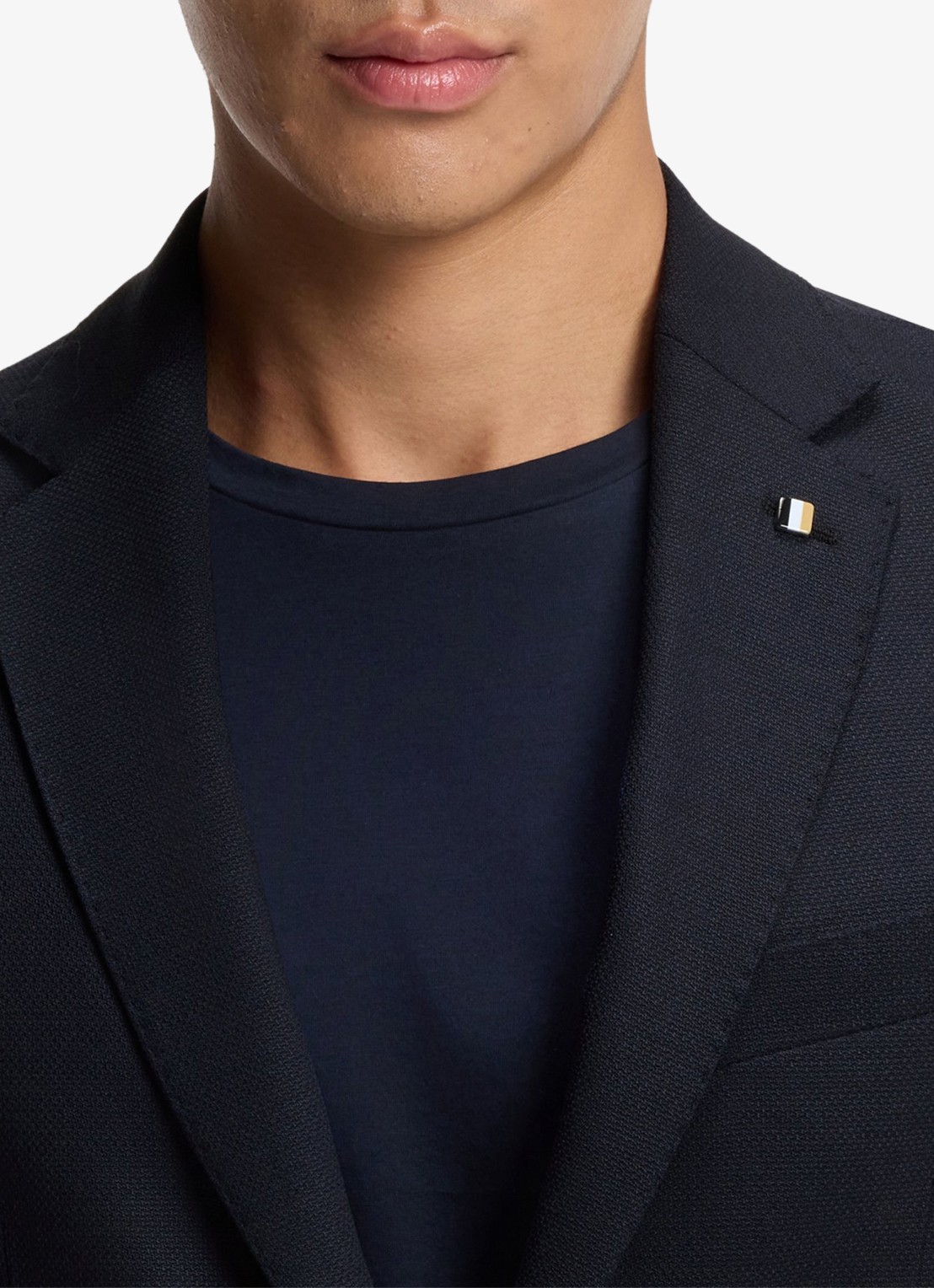 BOSS Slim fit colbert in wolblend - detail 5 blauw