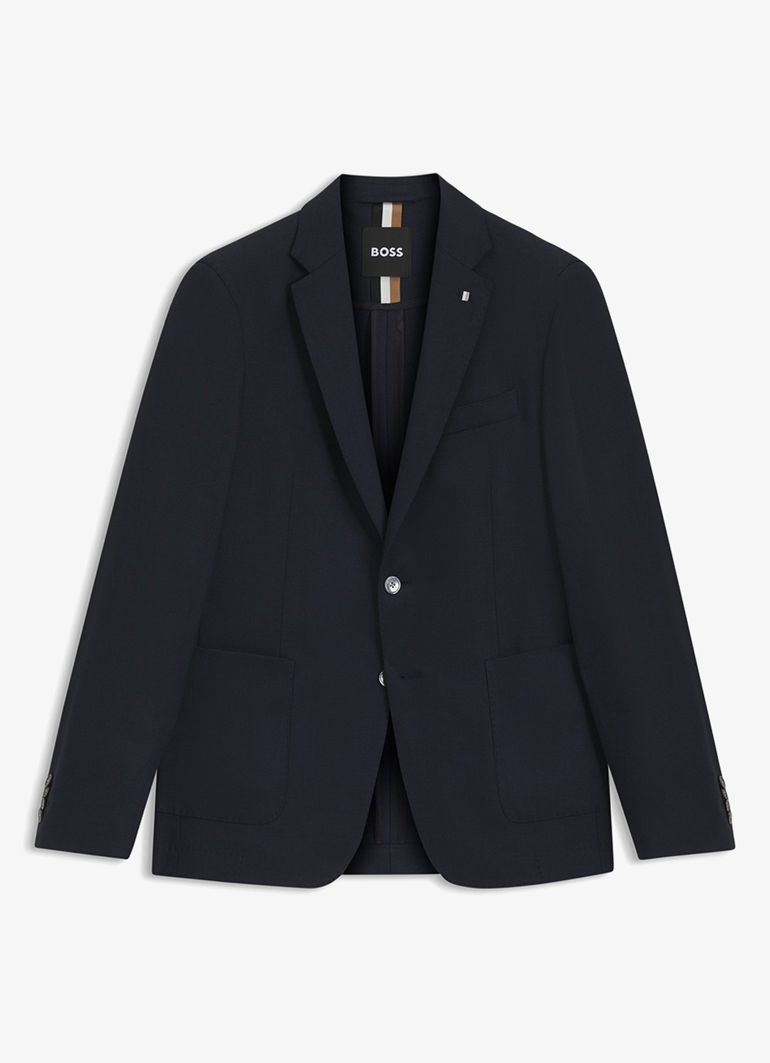 BOSS Slim fit colbert in wolblend - voorkant 2 blauw